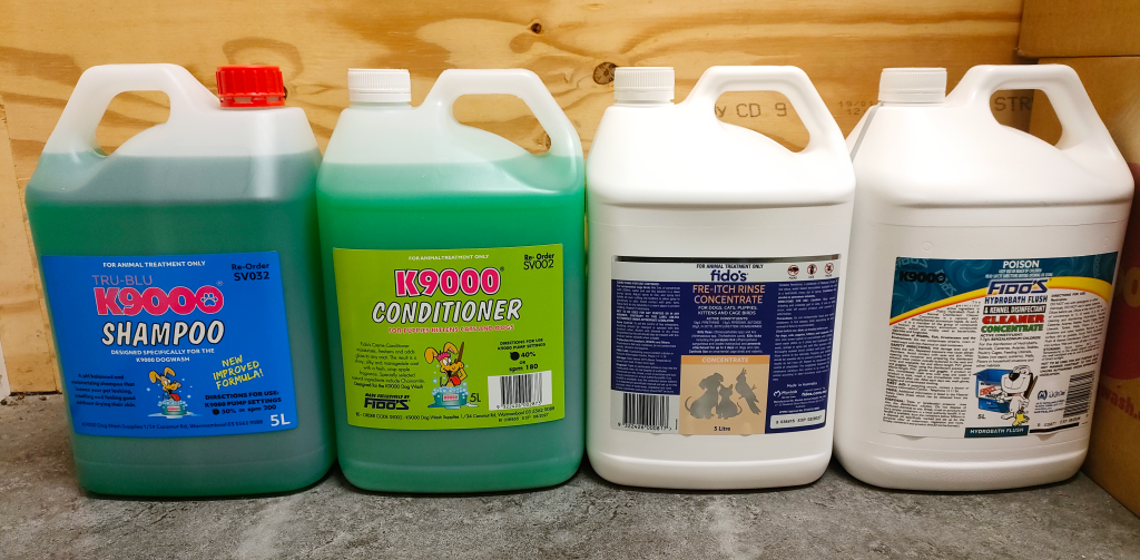 FIDO's soap dispensed in our dog wash